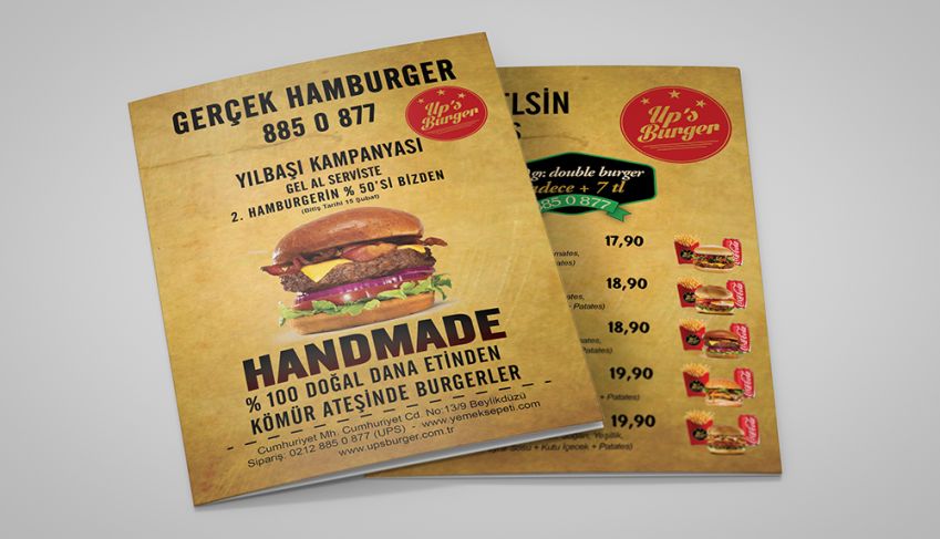 Up's Burger Broşür Tasarımı